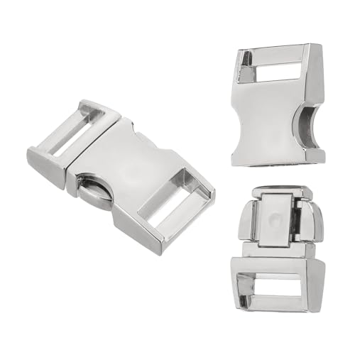 PATIKIL Quick Side Release Buckle, Metal Buckles Replacement No Sewing Snaps Clips Clasps - color: Silver, size: 1 Inch