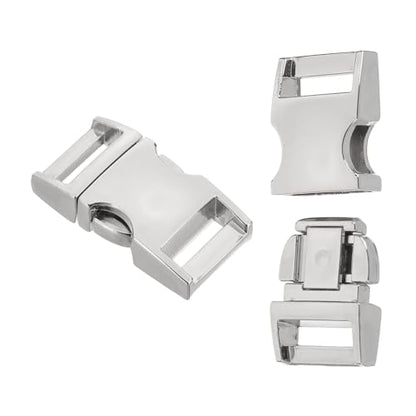 PATIKIL Quick Side Release Buckle, Metal Buckles Replacement No Sewing Snaps Clips Clasps - color: Silver, size: 1 Inch
