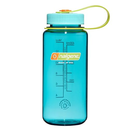 Nalgene Sustain Tritan BPA-Free Water Bottle Made with Material Derived From 50% Plastic Waste (using ISCC certified mass balance), 16 OZ, Wide Mouth, Cerulean (Pack of 6) - color: Cerulean Sustain, size: 16 Ounces (Pack of 6)