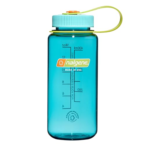 Nalgene Sustain Tritan BPA-Free Water Bottle Made with Material Derived From 50% Plastic Waste (using ISCC certified mass balance), 16 OZ, Wide Mouth, Cerulean (Pack of 6) - color: Cerulean Sustain, size: 16 Ounces (Pack of 6)