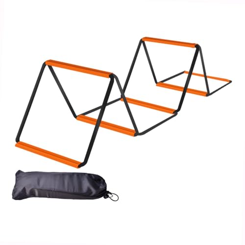 Agility Ladder Soccer Agility Ladder Football Speed Ladder Workout Agility Ladder Carbon Steel Foldable Suitable for Adults Athletes Coaches Team TRAI - size: 6 Grids With Bag