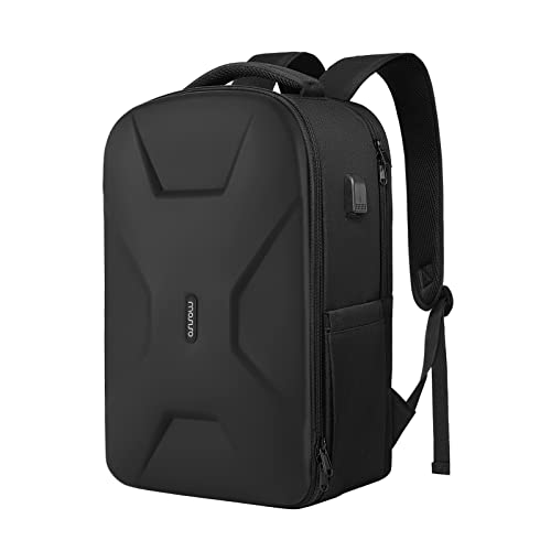 MOSISO 15.6-16 inch 35L Laptop Backpack with USB Charging Port for Women Men, Waterproof Hardshell Travel Business Computer Bag, Anti-Theft Daypack with Luggage Strap, Black - color: Black
