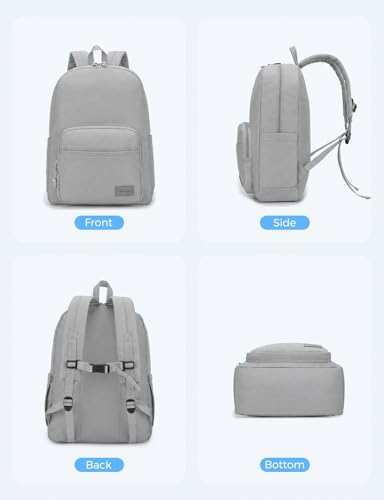 VASCHY School Backpacks, Lightweight Bookbag Schoolbag for Boys Girls Casual Basic Simple Daypack for Men Women Gray - color: Gray