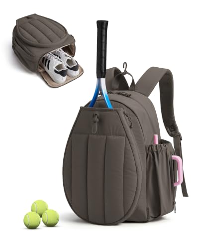 BAGSMART Tennis Gym Bag for Women, 3-in-1 Sports Duffle Sling Backpack | Fits 40oz Tumblers, 15.6" Laptop & Shoes, Converts to a Gym Duffle, Travel Sling, or Court Backpack for 2 Rackets/Paddles - color: O-Charcoal Gray, size: Tennis Backpack