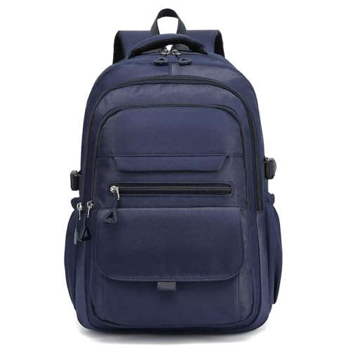 Kids High Middle School Backpack for Boys Travel Aesthetic Bookbag,Navy Blue - color: Navy Blue