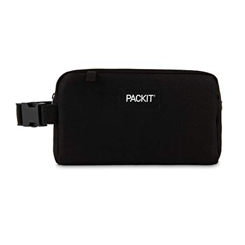 PackIt Freezable Small Insulated Snack Box, Black, with EcoFreeze Technology (Built-in Ice Pack), Mini Cooler or Small Lunch Bag, For Fresh Snacks On the Go, for Work, Gym, or Travel - color: Black