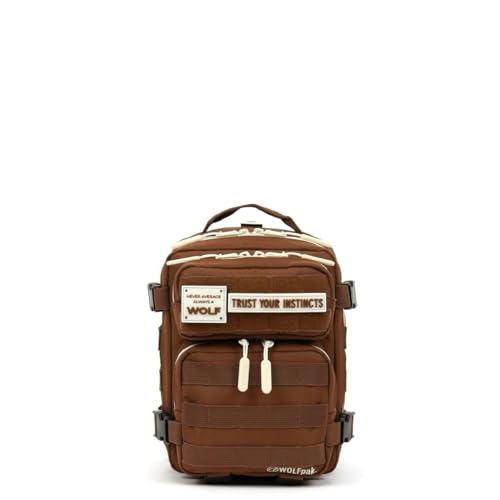 WOLFpak 9L Mini Tactical Backpack (Mocha Brown) | Compact, Small Everyday Carry Bag for Gym & Travel - color: Mocha Brown