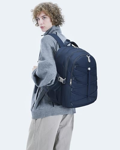 BLUEFAIRY Middle High School Backpack for Teen Boys Girls Large College Bookbag with Laptop Sleeve Back to School Book Bags Mochilas Escolares para Niños Niñas Adolescentes (Dark Blue, Solid) - color: Dark Blue