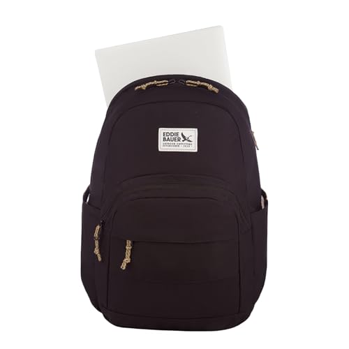 Eddie Bauer Campus Backpack 26L | Everyday Carry | Work | Travel | Commuter | Padded Laptop Sleeve | Stretch Bottle Pockets | Lightweight | Durable - Black - color: Campus - Black, size: 26L