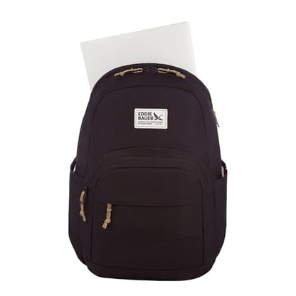 Eddie Bauer Campus Backpack 26L | Everyday Carry | Work | Travel | Commuter | Padded Laptop Sleeve | Stretch Bottle Pockets | Lightweight | Durable - Black - color: Campus - Black, size: 26L