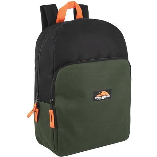 Trail maker 15 Inch Backpack for Kids, Preschool, Elementary & Middle School Students – Spacious Bookbag with Large Front Pocket, Adjustable Straps, Fits up to 13 Inch Laptop (Green) - color: Green