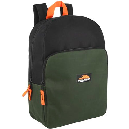 Trail maker 15 Inch Backpack for Kids, Preschool, Elementary & Middle School Students – Spacious Bookbag with Large Front Pocket, Adjustable Straps, Fits up to 13 Inch Laptop (Green) - color: Green