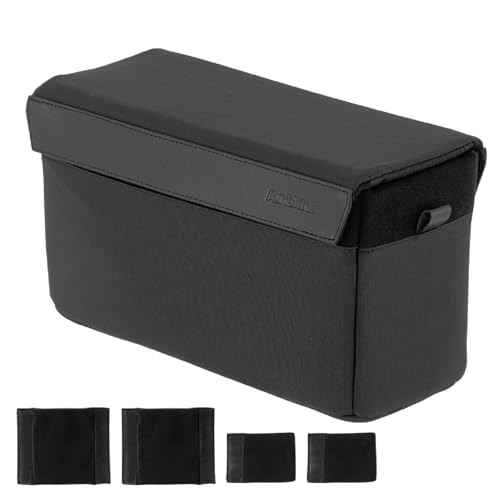AMBITFUL D1 Cube Camera Insert, Medium/Large Padded Organizer with Dividers for Mirrorless DSLR, Black/Apricot (Black, M (5.2L)) - color: Black, size: M (5.2L)