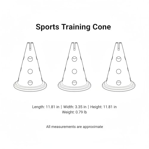 Stackable Sports Training Cone, Durable PE Agility Marker with 11.8" Base for Soccer & Field Drills, Red (1 Pack)