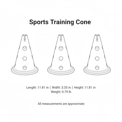 Stackable Sports Training Cone, Durable PE Agility Marker with 11.8" Base for Soccer & Field Drills, Red (1 Pack)