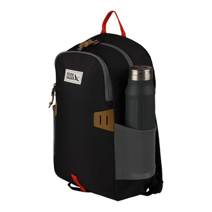 Eddie Bauer University Backpack 22L | Everyday Carry | Work | Travel | Commuter | Padded Laptop Sleeve | Stretch Bottle Pockets | Lightweight | Durable - Black - color: University - Black, size: 22L