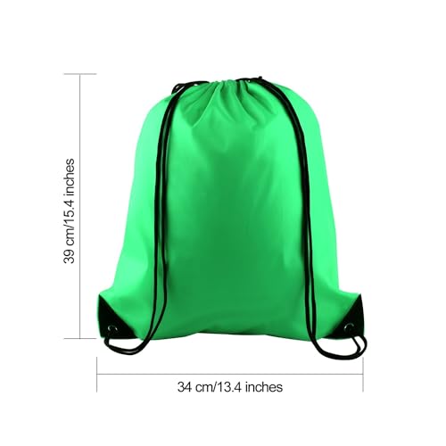 KUUQA 20Pcs Green Drawstring Backpack Bags - color: Green
