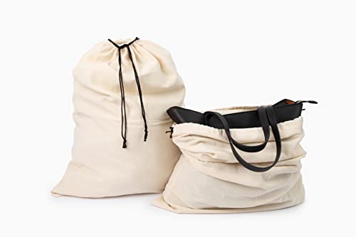 Organic Cotton Dust Proof Storage Bags for Handbags - Large Purse Storage Bags - Dust Bag Cover for Expensive Purses & Handbags - Extra-Large Cotton Drawstring Storage Bags (3 Bags - 26"x20") - size: 3 Extra Large: 26"x20"