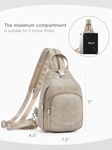 CLUCI Sling Bag for Women Leather Women's Backpack Small Convertible Backpack Purse Crossbody Bag for Travel - color: 1-3 Grey