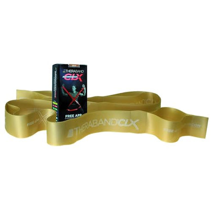 THERABAND CLX Resistance Band with Loops, 5-Foot Band - color: Level 7 / Elite - Gold