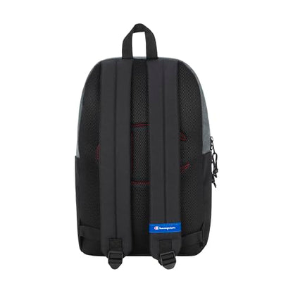 Champion Manuscript Backpack with Padded Adjustable Straps, Water Bottle Pocket for Work, Travel, Daily Use - color: Heather Grey