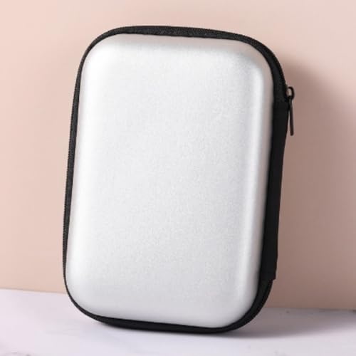 Portable Mini Electronics Storage Pouch, Zipper Tech Organizer Bag with Mesh Pocket, Charger Cable Holder for Daily Travel Home, Silver - color: Silver