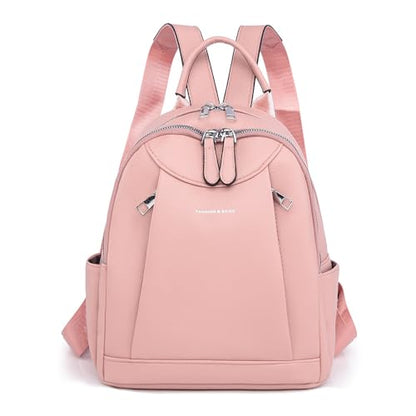 Women's Minimalist Backpack, PU Leather Lightweight Laptop Backpack, Casual Travel Backpack Purse, Waterproof Daypack (Pink) - color: Pink