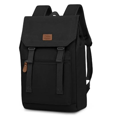 Laptop Backpack Women,Work Backpack Woman Canvas,Commuter Black,Bookbag Fits 17 inch Lapop. - color: Black
