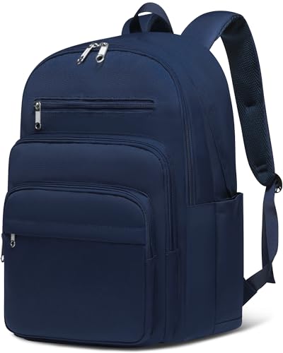 Backpack for Middle High School Teen Boys Girls Large College Bookbag with Laptop Compartment Back to School Book Bags Mochilas Escolares para Niños Niñas Adolescentes (Dark Blue, Solid) - color: Dark Blue
