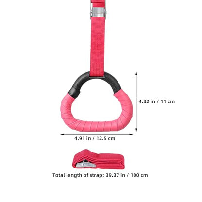 2 Pairs Training Rings Set with Adjustable 1m Straps, Blue and Red Pull-up Rings for Strength and Grip Development, Fitness Equipment for and Boys Indoor Use