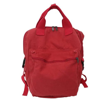 MaxxCloud Aesthetic College Laptop Backpack, Heavy Cotton, Retro Canvas Backpack Travel Bag, Large - color: Large Red