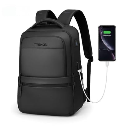 TREKON Laptop Backpack for Men, Fits 15.6" Laptop, USB Charging Port, Water-Resistant, Anti-Theft, TSA Approved Travel Bag, For Business & College