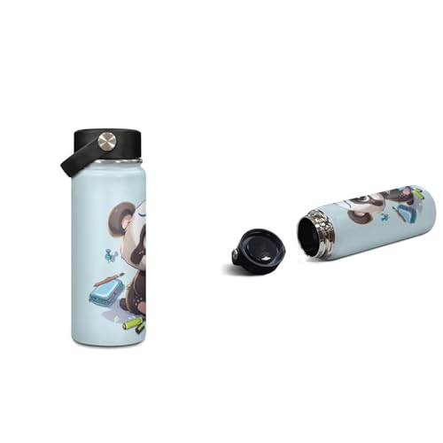 ZOUTAIRONG School Bags for Girls Boys 7-10/10-12/12-16, Cute Panda Insulated Water Bottle for Hot & Cold Drinks Casual Backpack with Side Pockets - color: Cute Panda