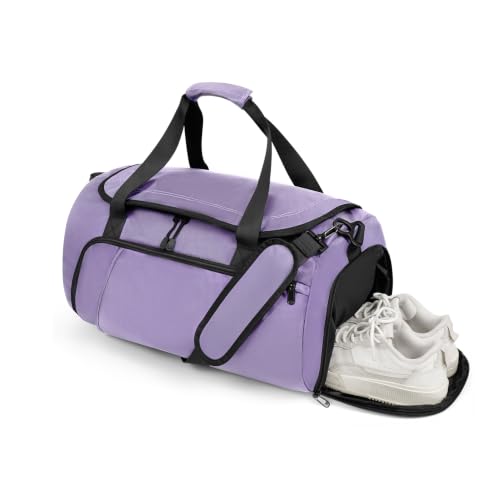 Gym Bag Men & Women-Durable 50L Large Duffle Bag For Fravel ，Purple - color: Purple