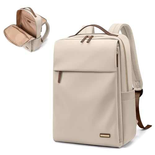 GOLF SUPAGS Travel Laptop Backpack for Women Airline Approved for Work College Travel Multi-Functional Casual Daypack Teacher Nurse Bags Fits 15.6 Inch Notebook (Apricot) - color: Apricot