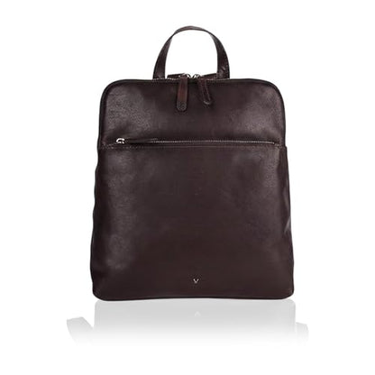 Genuine Leather Backpack for Women - 12.5 Inch with Adjustable Shoulder Strap - Stylish and Durable (Chestnut) - color: Chestnut