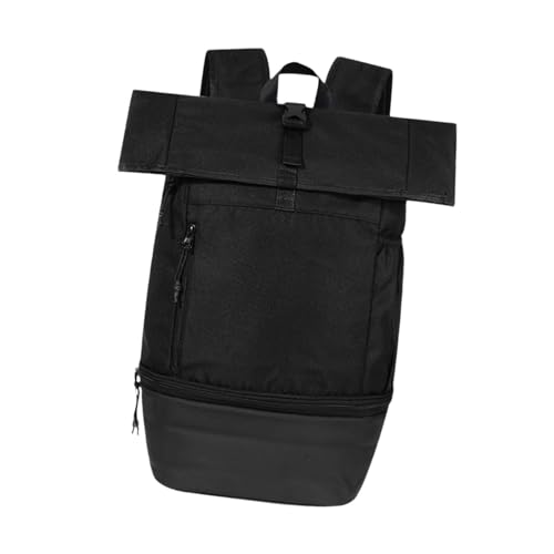 Outdoor Gym Backpack, Multifunction Large Capacity Lightweight for Fitness Travel Hiking, Nylon Daypack- Black - color: Black