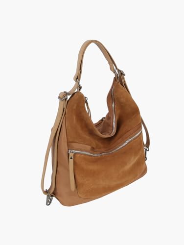 LM Women Convertible Shoulder Hobo Backpack Travel Bag (Brown) - color: Brown