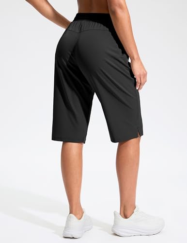 G Gradual Women's 13" Long Hiking Shorts with 3 Pockets - color: Black, size: Small