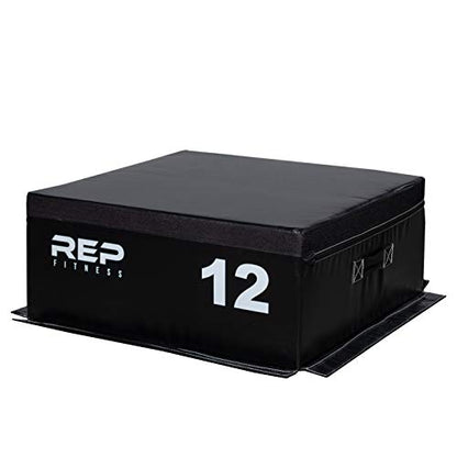 REP Fitness Stackable Soft Foam Plyo Box Set, Adjustable Plyometric Jump Box for Home Gym Workouts, Plyometric Jumping Platform for Exercise, Step Training, HIIT & CrossFit - style: 12"