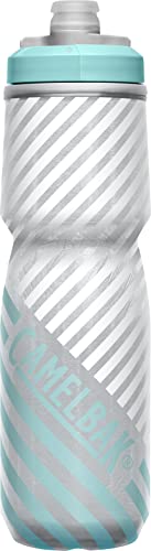 CamelBak Podium Chill Bike Insulated Squeeze Water Bottle Grey/Teal Stripe, 24oz - color: Grey/Teal Stripe