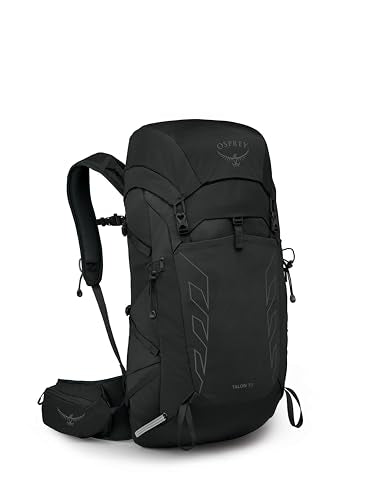 Osprey Talon 33L Men's Lightweight Hiking Backpack - Daypack for Travel & Camping, Black/Coal Grey, Extended Fit - color: Black/Coal Grey, size: 33L - Extended Fit