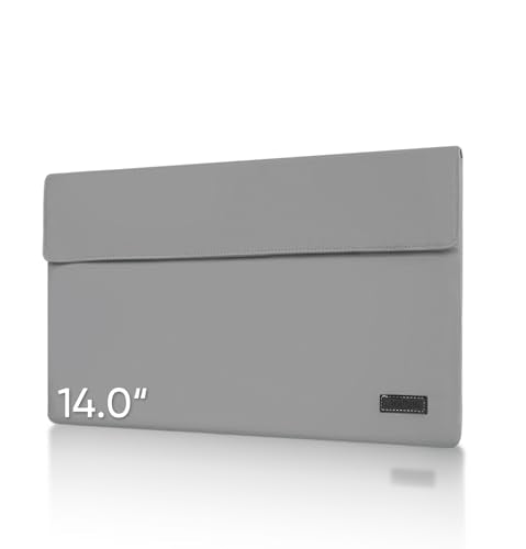 ARZOPA 14.0" Portable Monitor Sleeve Bag, PU Leather Laptop Tablet Case, Grey - size: 14.0"