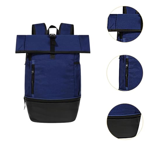 Outdoor Gym Backpack, Multifunction Large Capacity Lightweight for Fitness Travel Hiking, Nylon Daypack- Blue - color: Blue