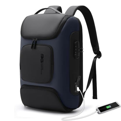 BANGE Anti Theft Backpack,Slim Laptop Backpacks Fit for 15.6 INCH，Business Backpack with USB Charging Port,Men Travel Backpack for Men and Women - color: Blue
