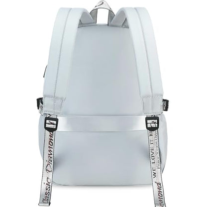 Spotted Tiger School Backpack for Girls Backpack with Lunch Box Backpacks for Teen Girl Backpacks School Bag Bookbag (Grey) - color: Grey