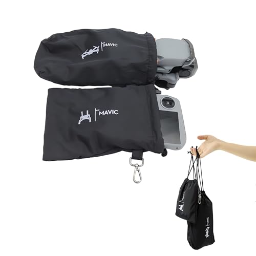 Protective Aircraft Sleeve for Dji Mavic Mini 3/3/4/5 Pro/Air 3s/Neo//Mini 4K RC 2/RC N1/N2 Remote Controller Portable Storage Pocket Carring Bag for Drone Accessories(Drawstring+Hook)
