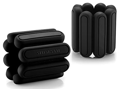 STONESAM Adjustable Wrist & Ankle Weight-Set of 2 (1lb), Wearable Wrist Bracelets for Yoga, Dance, Barre, Pilates, Exercises, Cardio, Aerobics, Walking - color: ink black