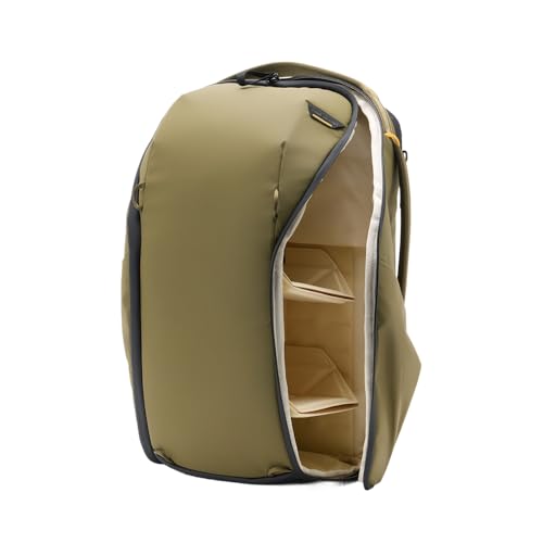 Peak Design Everyday Backpack Zip 15L, Kelp, 270-Degree Zip, Dual Side Pockets, FlexFold Dividers, Fits 15" Laptop, For Camera Carry, Daily Commutes or Travel, Versatile Backpack for Men and Women - color: Kelp, size: 15L