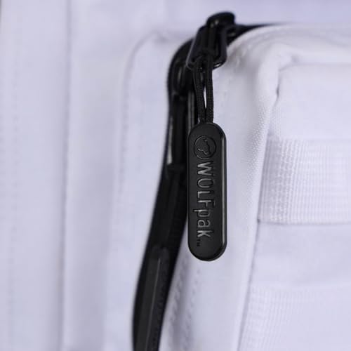 WOLFpak 25L Athletic Gym Backpack - Durable 1000D Waterproof Oxford Material with MOLLE Webbing, Laptop Pocket & Dual Cup Holders, Durable Fitness/Travel/Military Daypack (Polar White) - color: Polar White